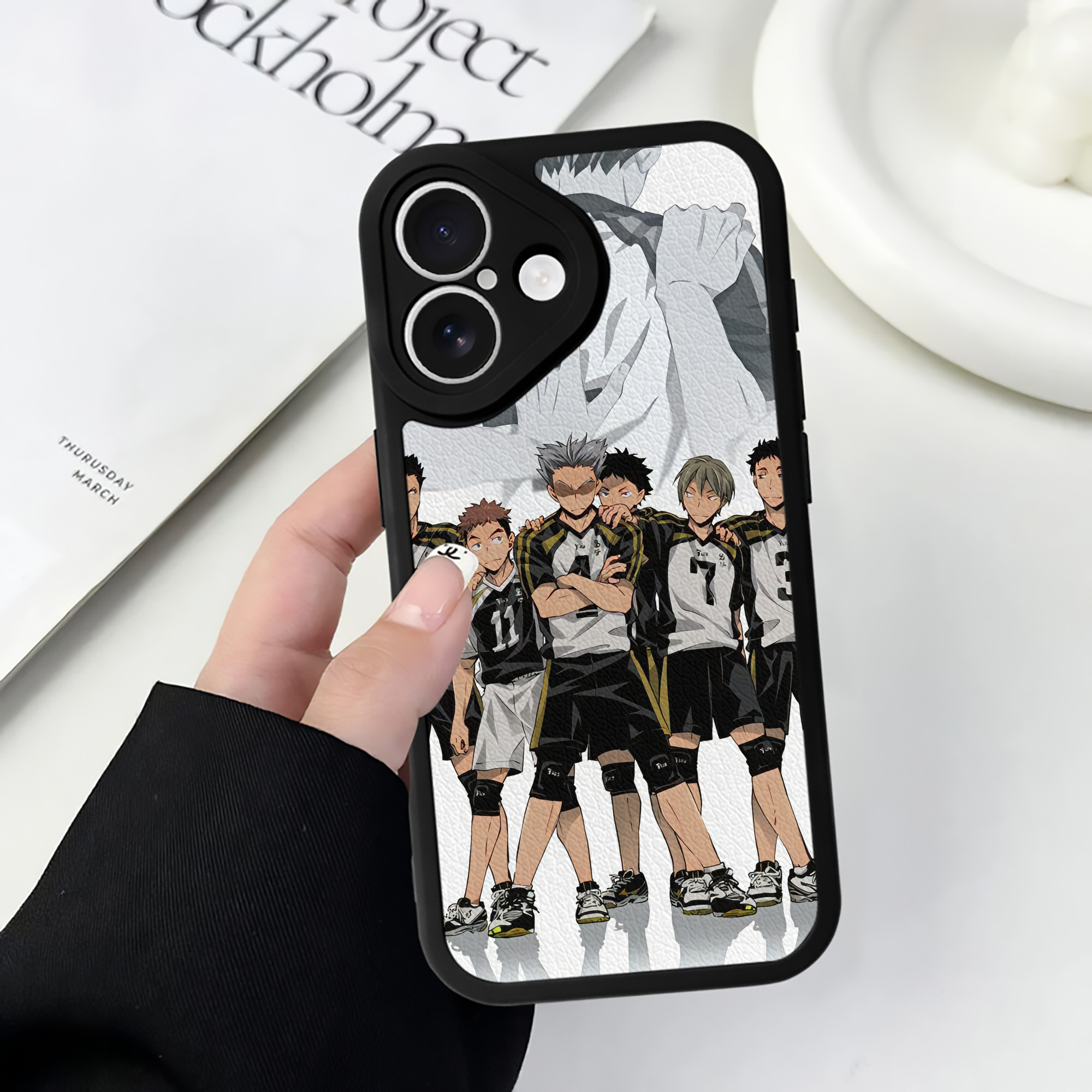 （画像用） ハイキュー!! Haikyu!! 【iPhone 16シリーズ対応】シリコンスマホケース（レザー調） 材質：シリコン